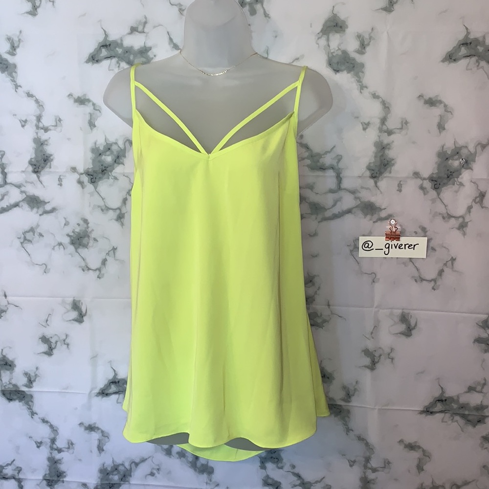 NWT XS / 14W Citron STRAPPY WOVEN CAMI CITY CHIC